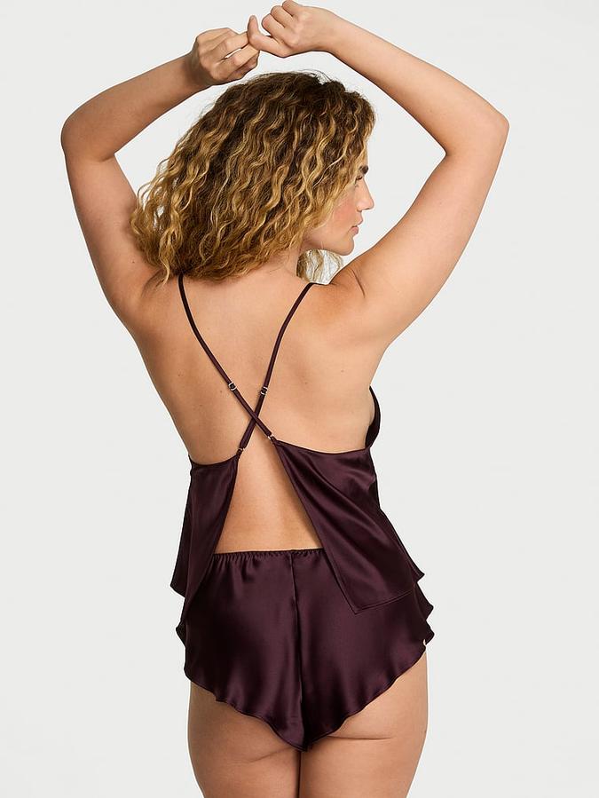 Satin Open-Back Cami & Shorts Set