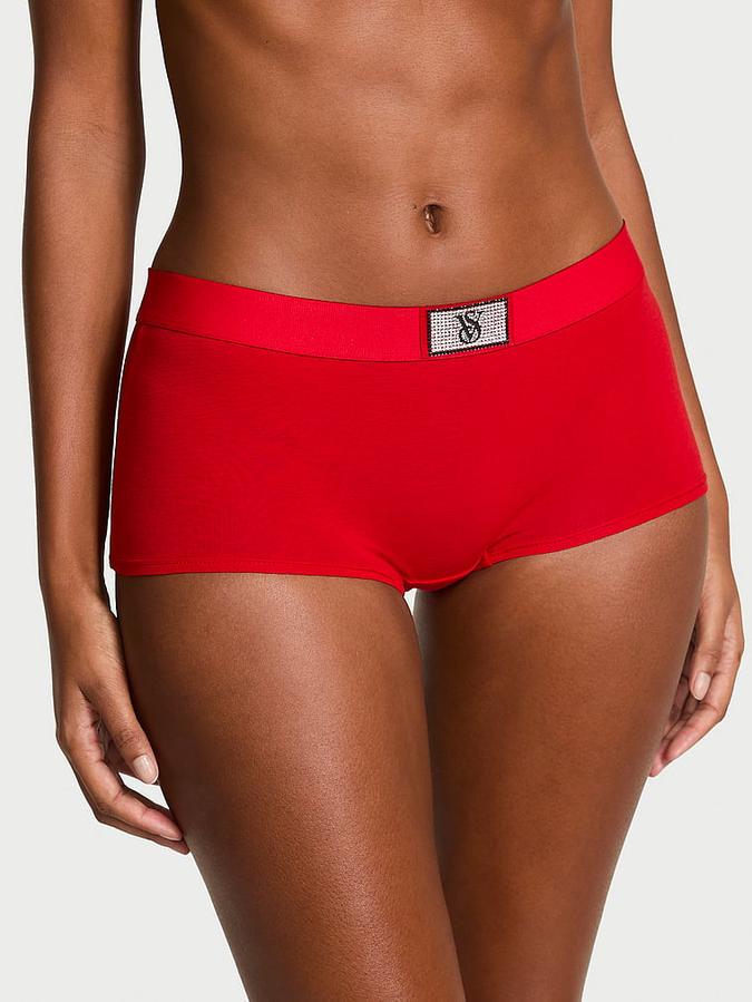 Logo Cotton Shine Patch Boyshort Panty