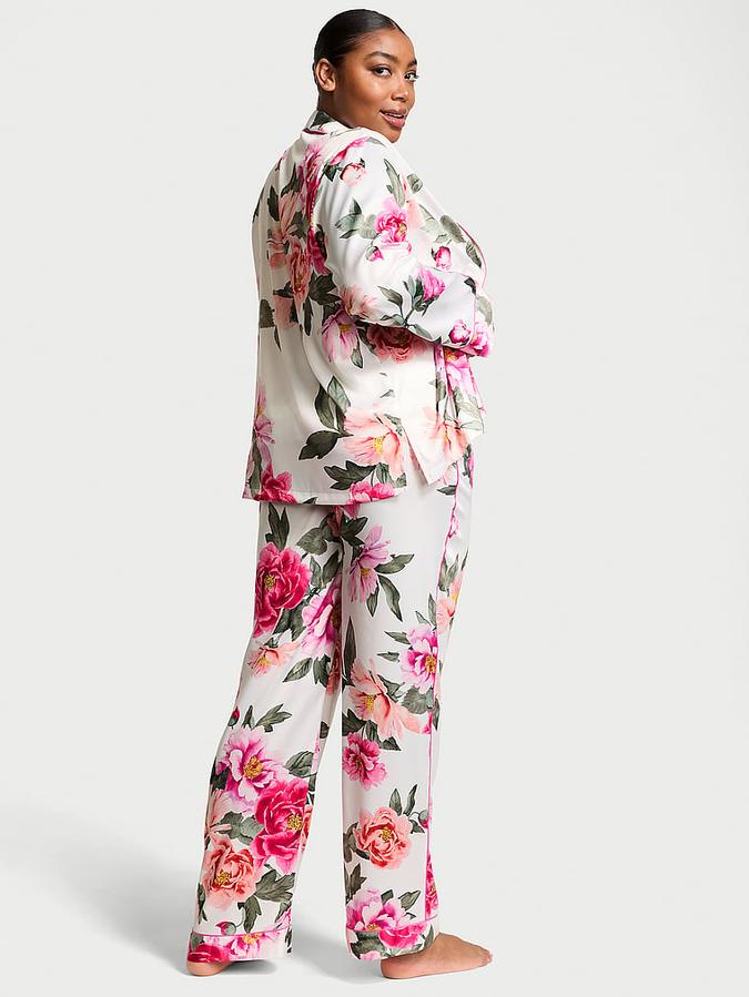 Glazed Satin Long Pajama Set image number 1