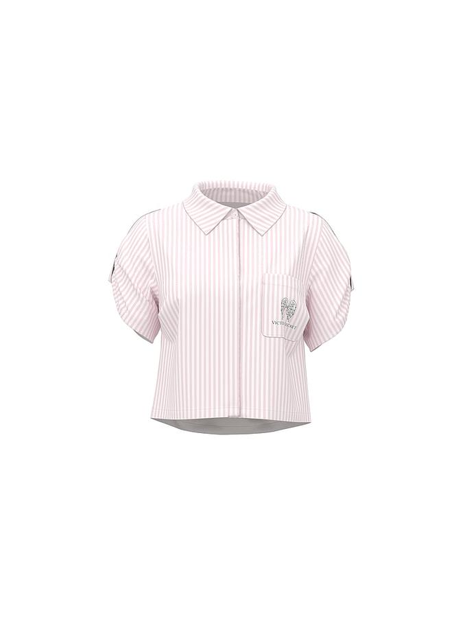 Beachwear Heritage Stripe Linen Boxy Short-Sleeve Top image number 2