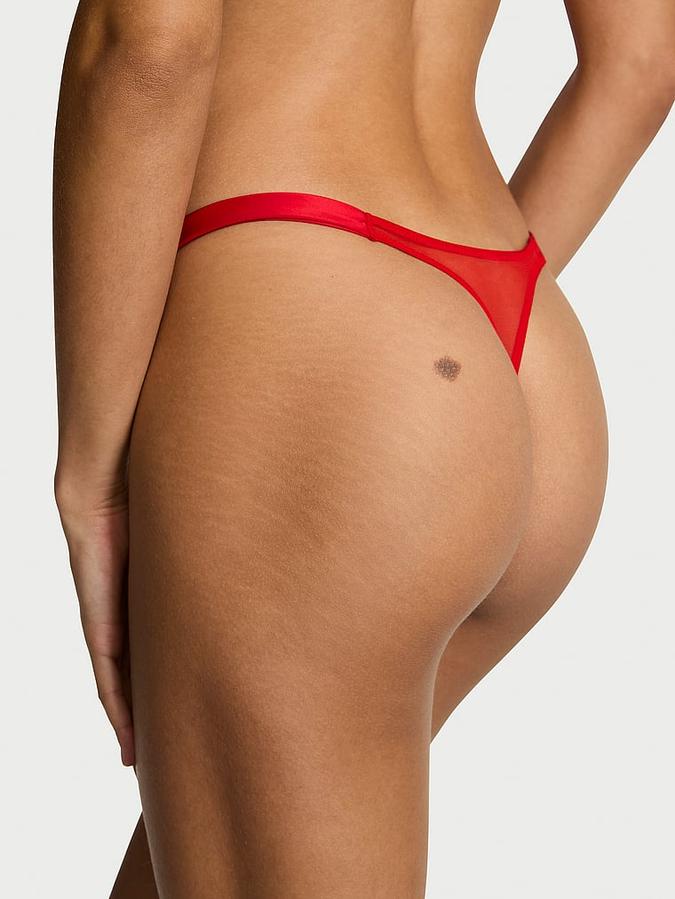 Heartbeat Embroidery Thong Panty