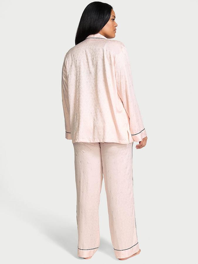 Glazed Satin Dew Drop Long Pajama Set image number 1