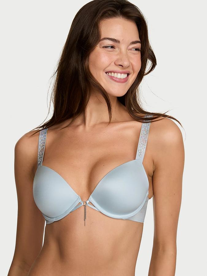 Ombr&eacute; Stripe Shine Strap Push-Up Bra