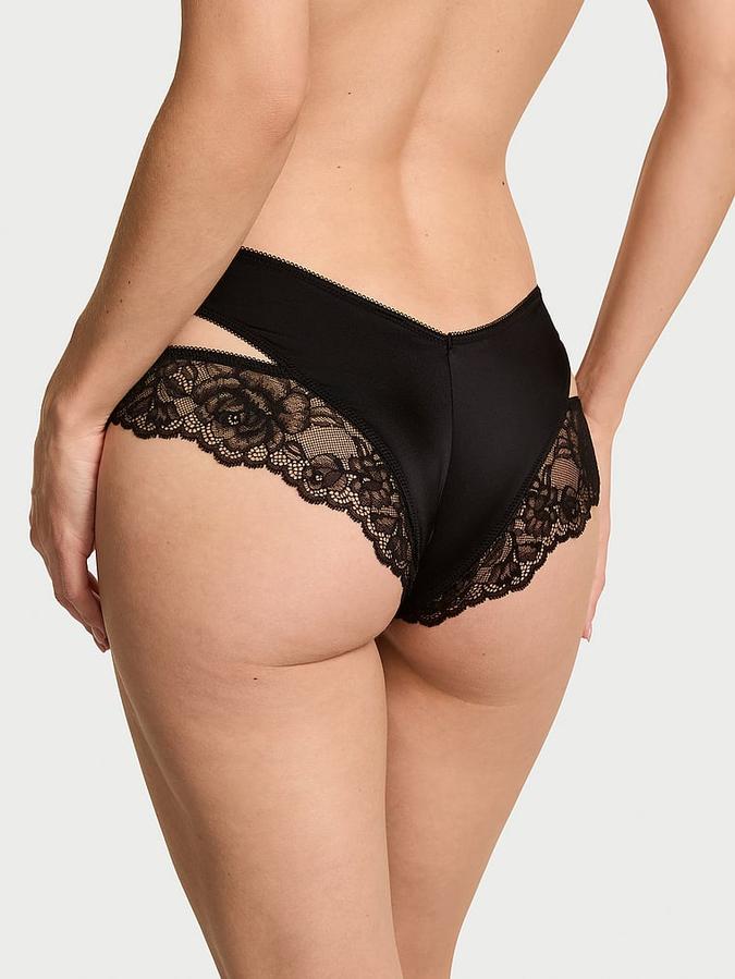 Rose Lace-Trim Cut-Out Cheeky Panty