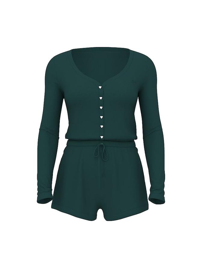 Wide-Ribbed Drawstring Romper image number 2