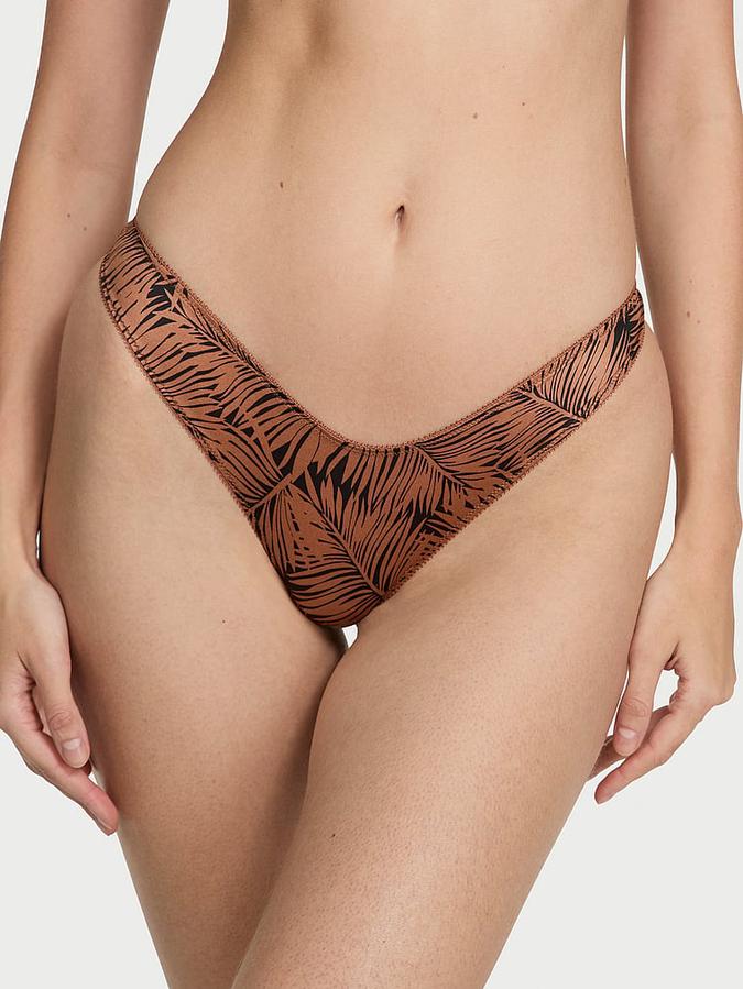 Strappy-Back Charm High-Leg Thong Panty image number 0