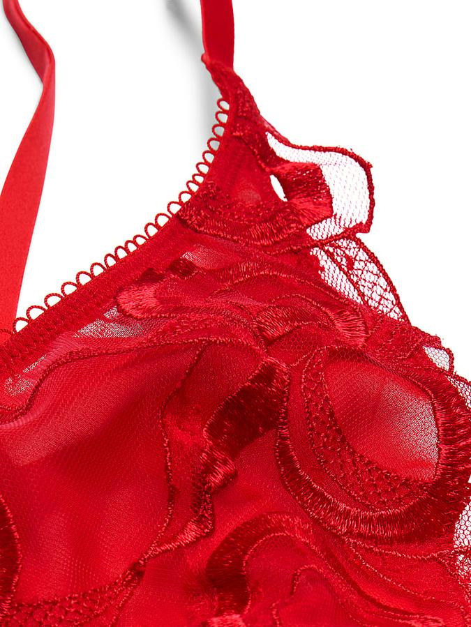 Tied-with-a-Bow Embroidery Triangle Bra image number 1