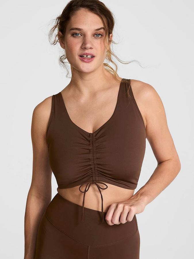 Relay Ruched Plunge Sports Bra image number 0