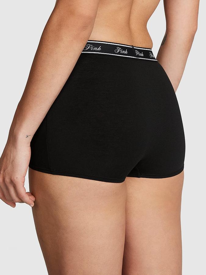 Logo Cotton High-Waist Boyshort Panty