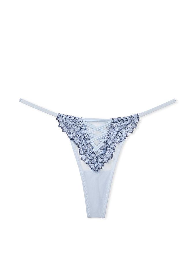 Boho Floral Embroidery Thong Panty image number 2