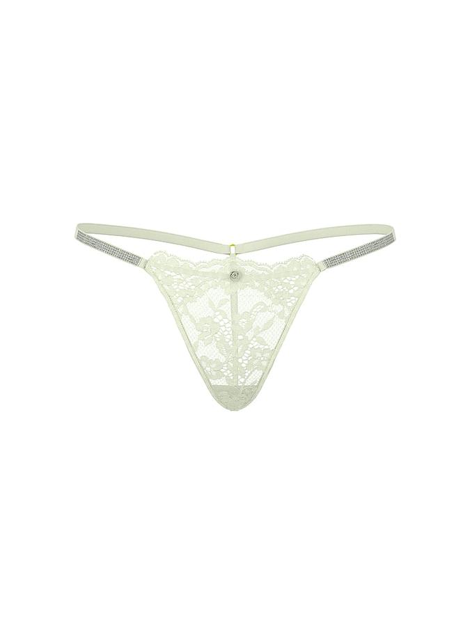 Twinkle Silver Lace V-String Panty image number 2