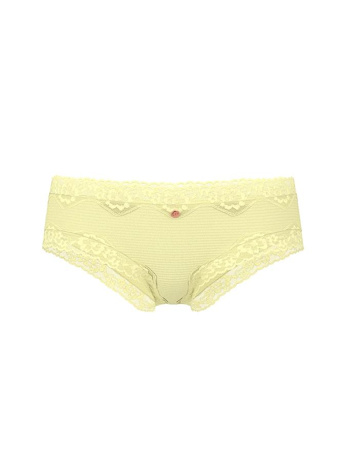 Cotton Shadow Stripe Lace-Waist Cheeky Panty
