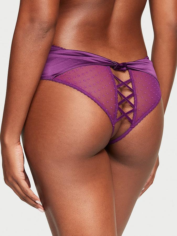 Bow-Back Open Lace-Up Cheeky Panty image number 1