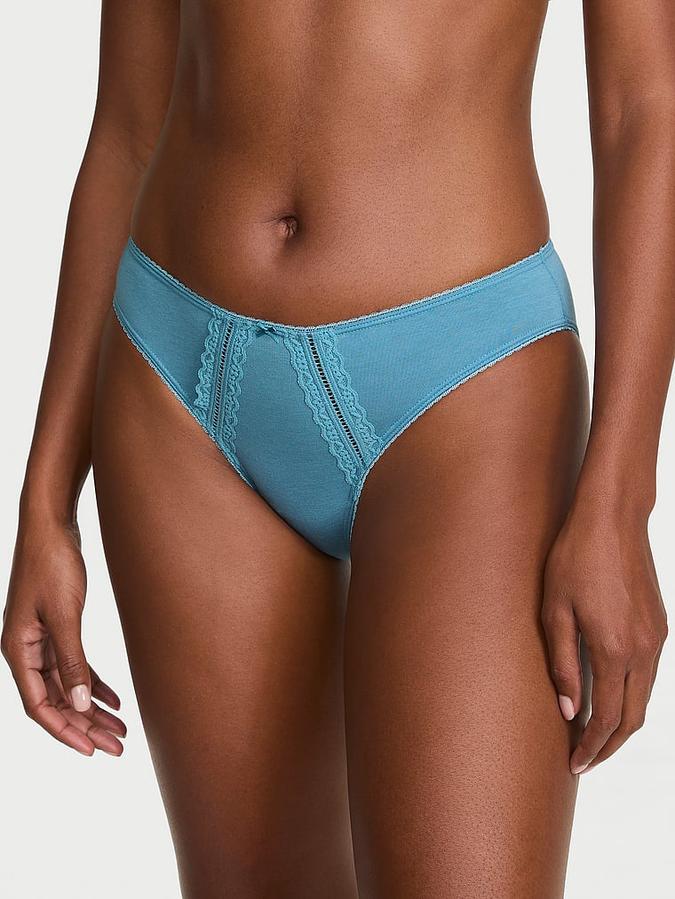Cotton Lace-Trim Bikini Panty