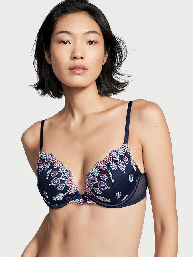 Bejeweled Embroidery Push-Up Bra image number 0