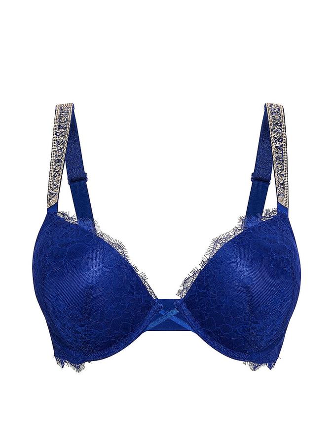 Bombshell Add-2-Cups Shine Strap Rose Lace Push-Up Bra image number 2