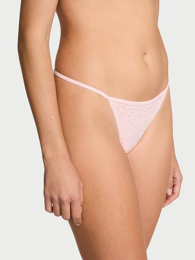 Stretch Cotton Sparkle V-String Panty