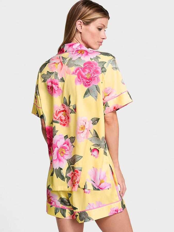 Glazed Satin Short Pajama Set image number 1