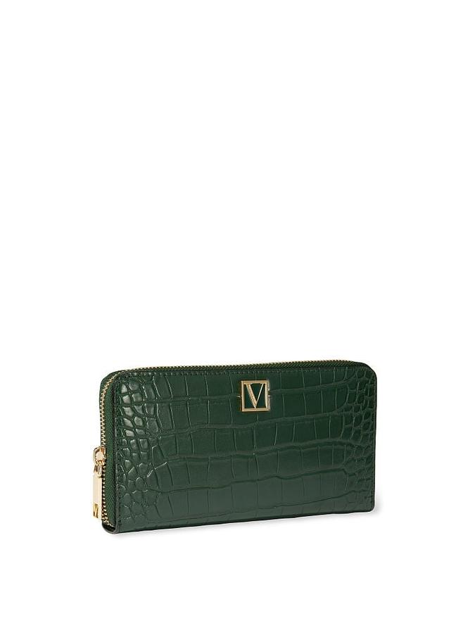 The Victoria Wallet Green Croc image number 1