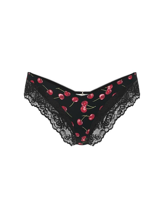 Rose Lace-Trim High-Leg Cheeky Panty image number 2