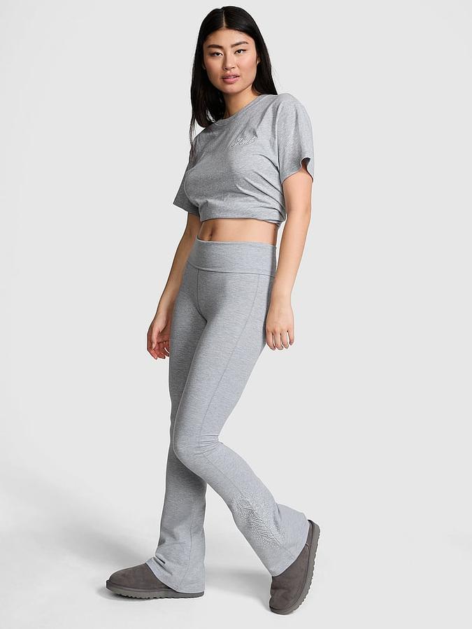 All-Day Cotton Foldover Flare Leggings image number 0