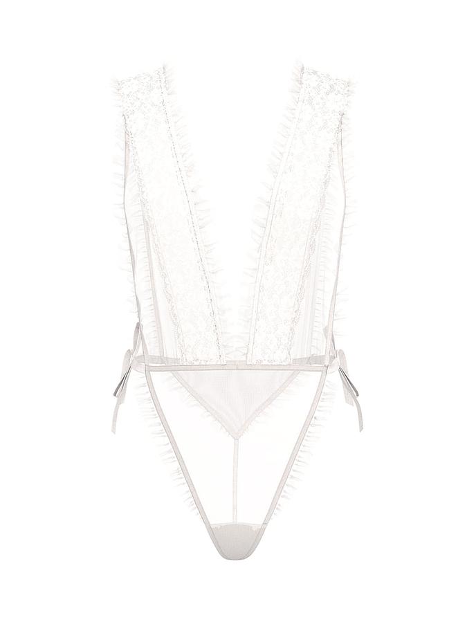 Dare to Dream Lace Sheer High-Leg Teddy image number 2