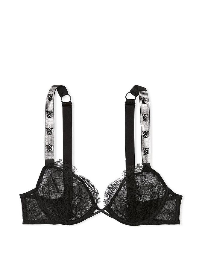 Shine Strap Unlined Low-Cut Lace Demi Bra image number 2