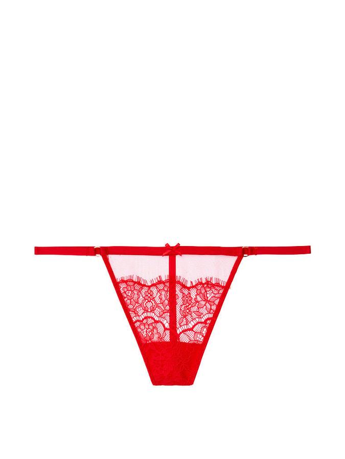 Mesh and Lace V-String Panty image number 1