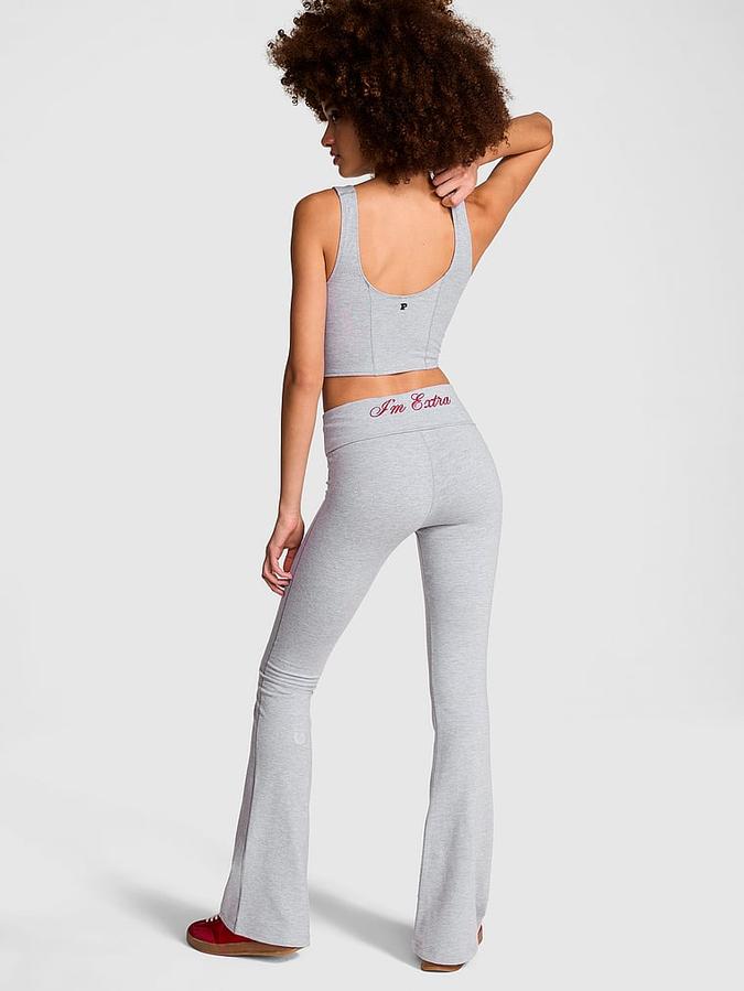 All-Day Cotton Foldover Flare Leggings image number 1