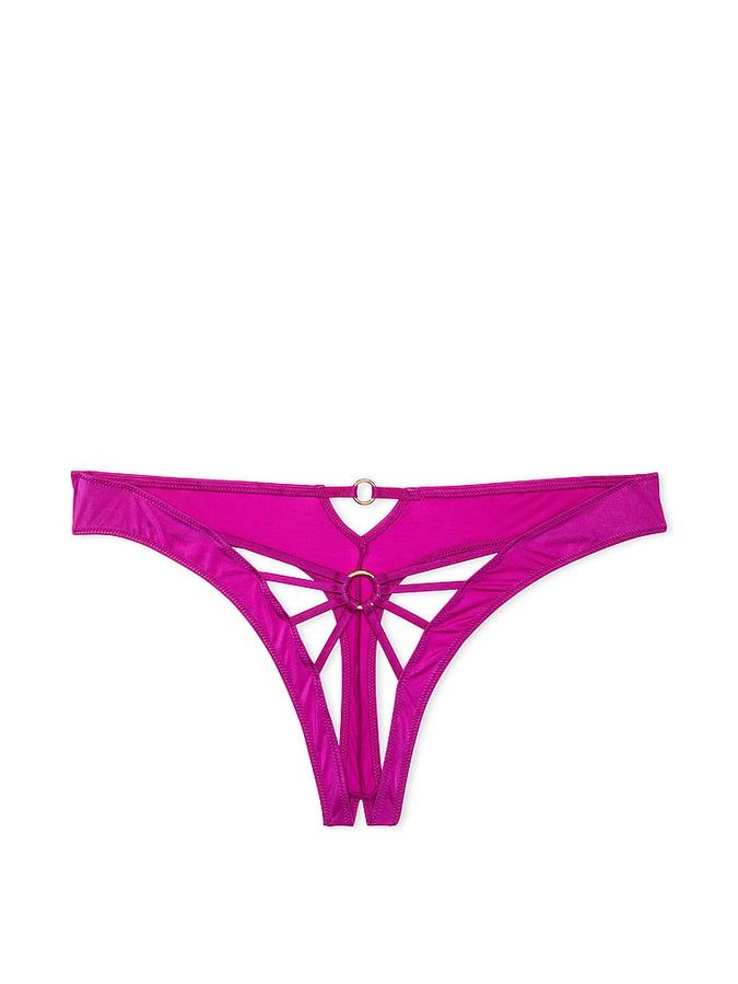 Strappy Hardware Crotchless Thong Panty image number 2