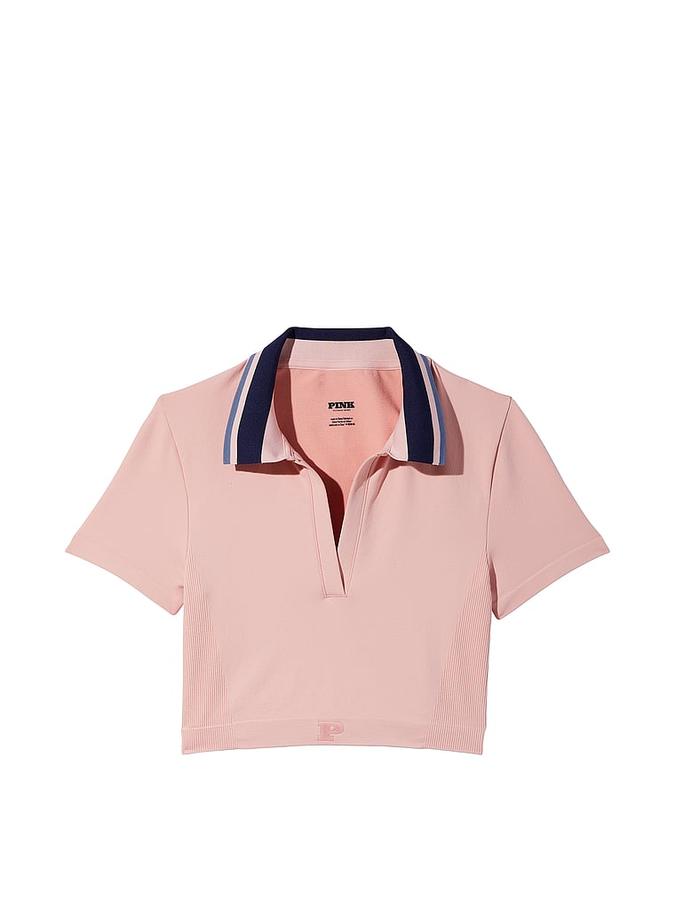 Soft Seamless Polo Cropped Tee image number 2