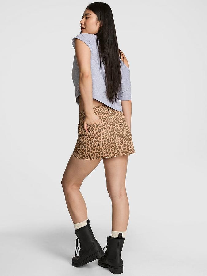 Denim by PINK Mid-Rise Jean Skirt image number 1