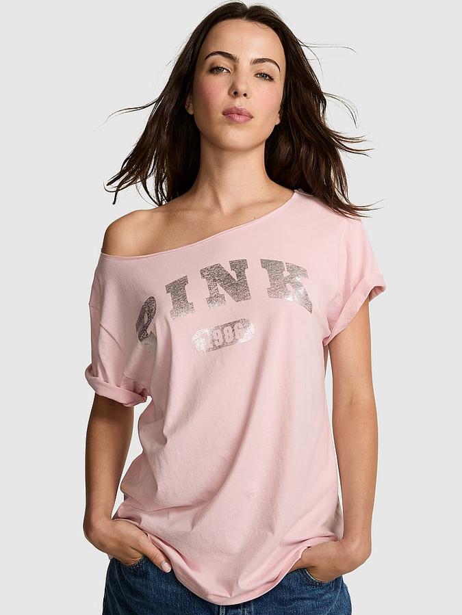 Campus Cotton Off-The-Shoulder Tee image number 0