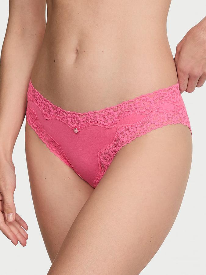 Cotton Lace-Waist Bikini Panty