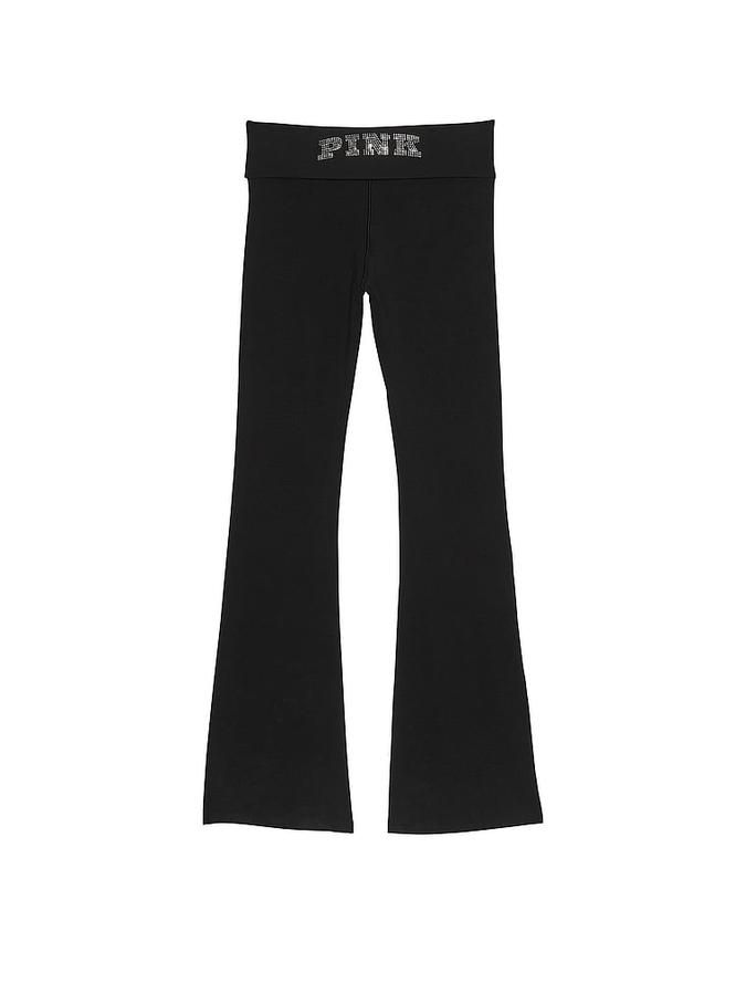 All-Day Cotton Foldover Flare Leggings image number 3