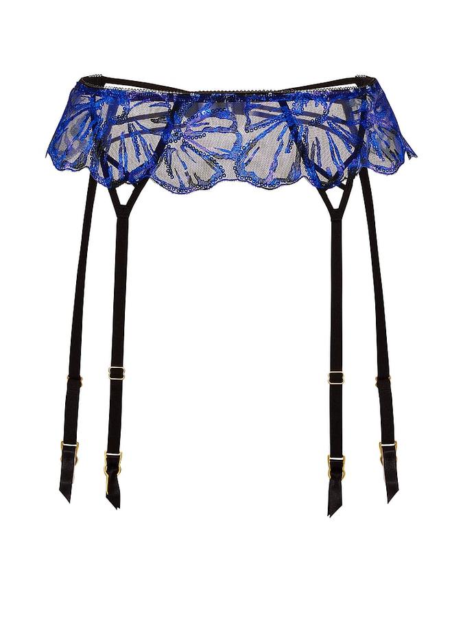 Party Floral Sequin Embroidery Garter Belt image number 2