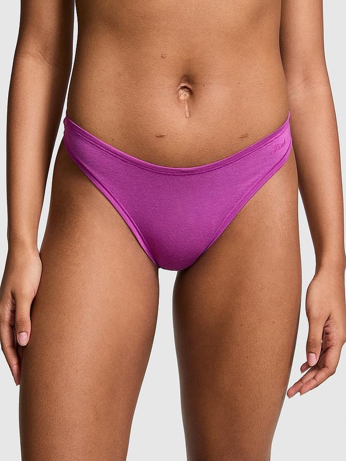 Cotton High-Leg Thong Panty image number 0