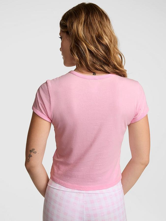PINK x LoveShackFancy Retro Cotton Tee