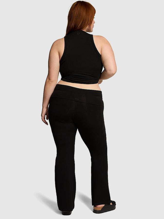 All-Day Cotton Foldover Flare Leggings image number 1