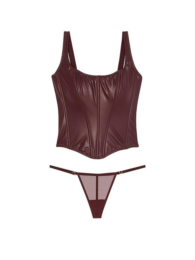 Classic Faux Leather Corset Set image number 2