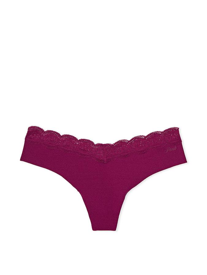 No-Show Lace-Trim Thong Panty