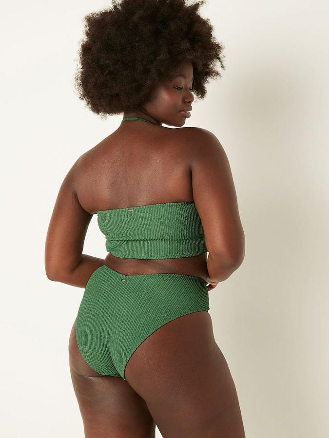 Crinkle High-Waist Cheeky Bikini Bottom image number 1