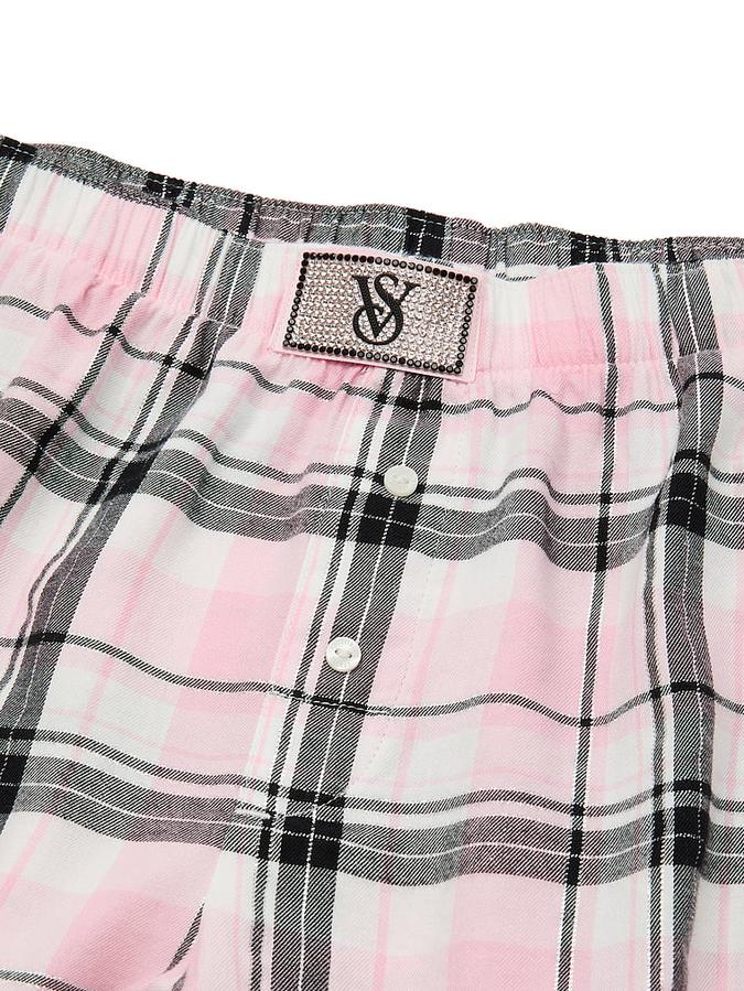 Flannel Long-Sleeve Short Tee-Jama Set image number 3