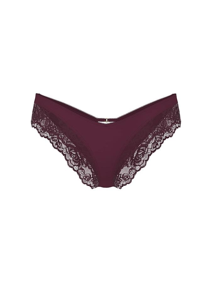 Rose Lace-Trim High-Leg Cheeky Panty image number 2