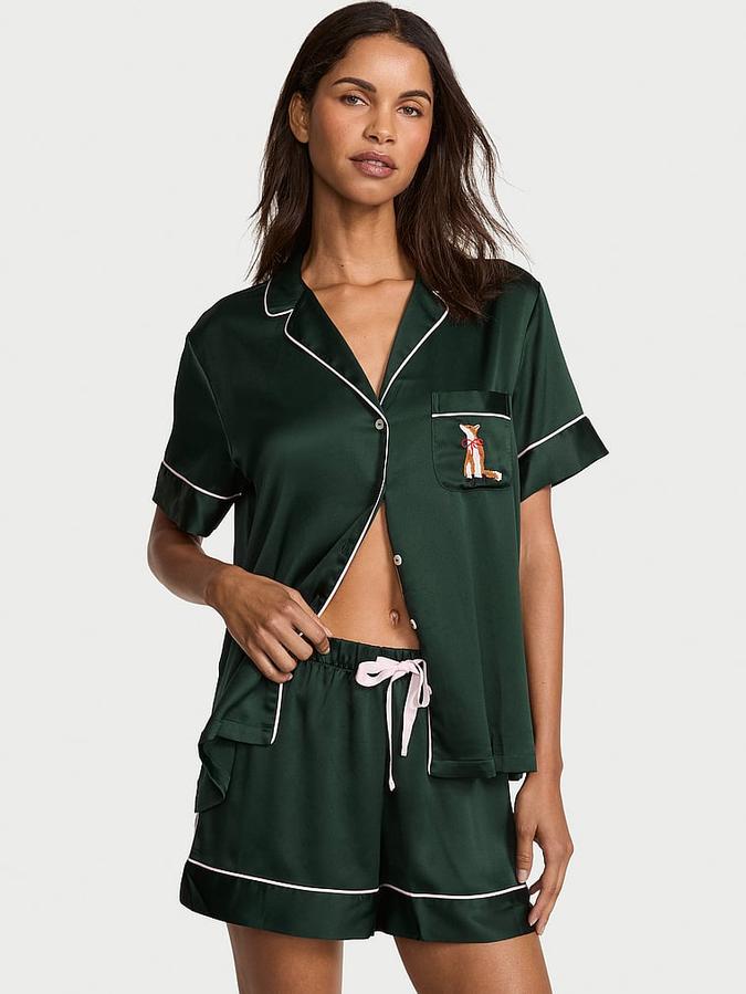 Glazed Satin Short Pajama Set