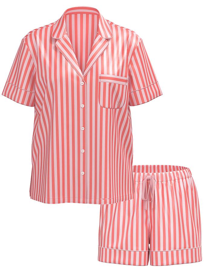 Glazed Satin Short Pajama Set image number 0