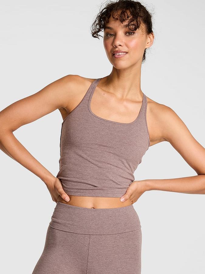 Brown All-Day Cotton Square-Neck Bra Tank All-Day Cotton Square-Neck Bra Tank