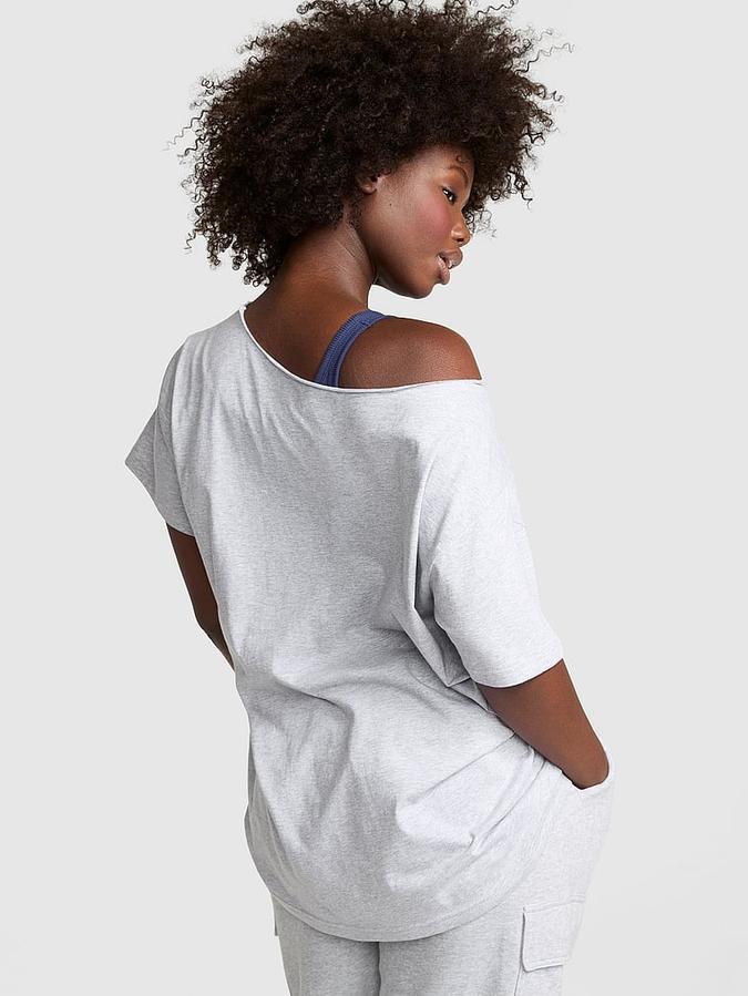 Campus Cotton Off-The-Shoulder Tee image number 1