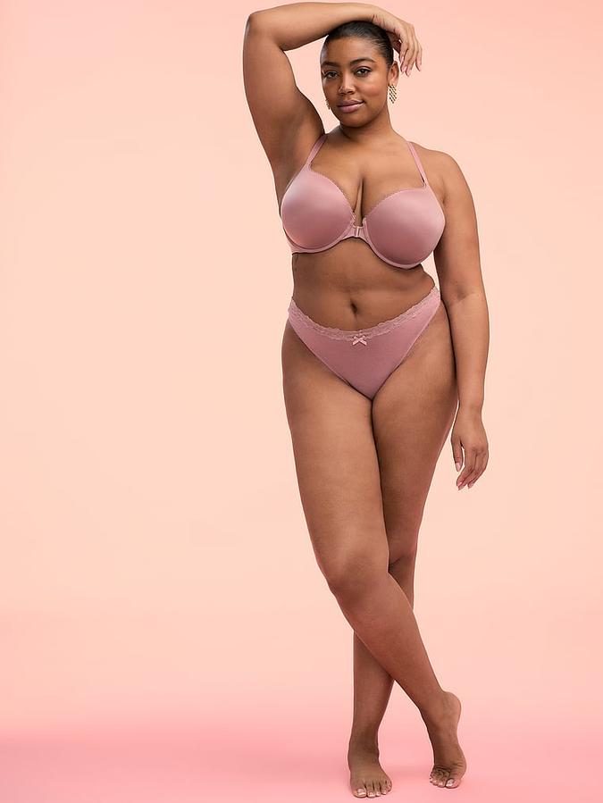 Stretch Cotton Lace-Waist Bikini Panty image number 3