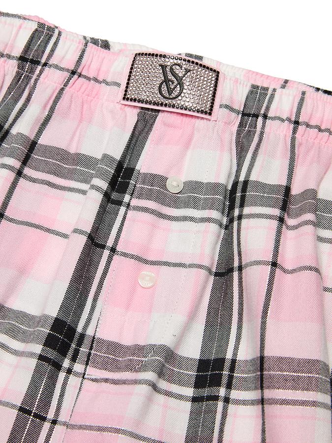 Flannel Short-Sleeve Long Tee-Jama Set image number 3